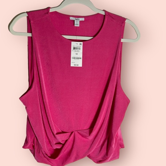 Bar III Plus Size Cross-Hem Sleeveless Cropped Top, Size, 1X - Picture 3 of 4